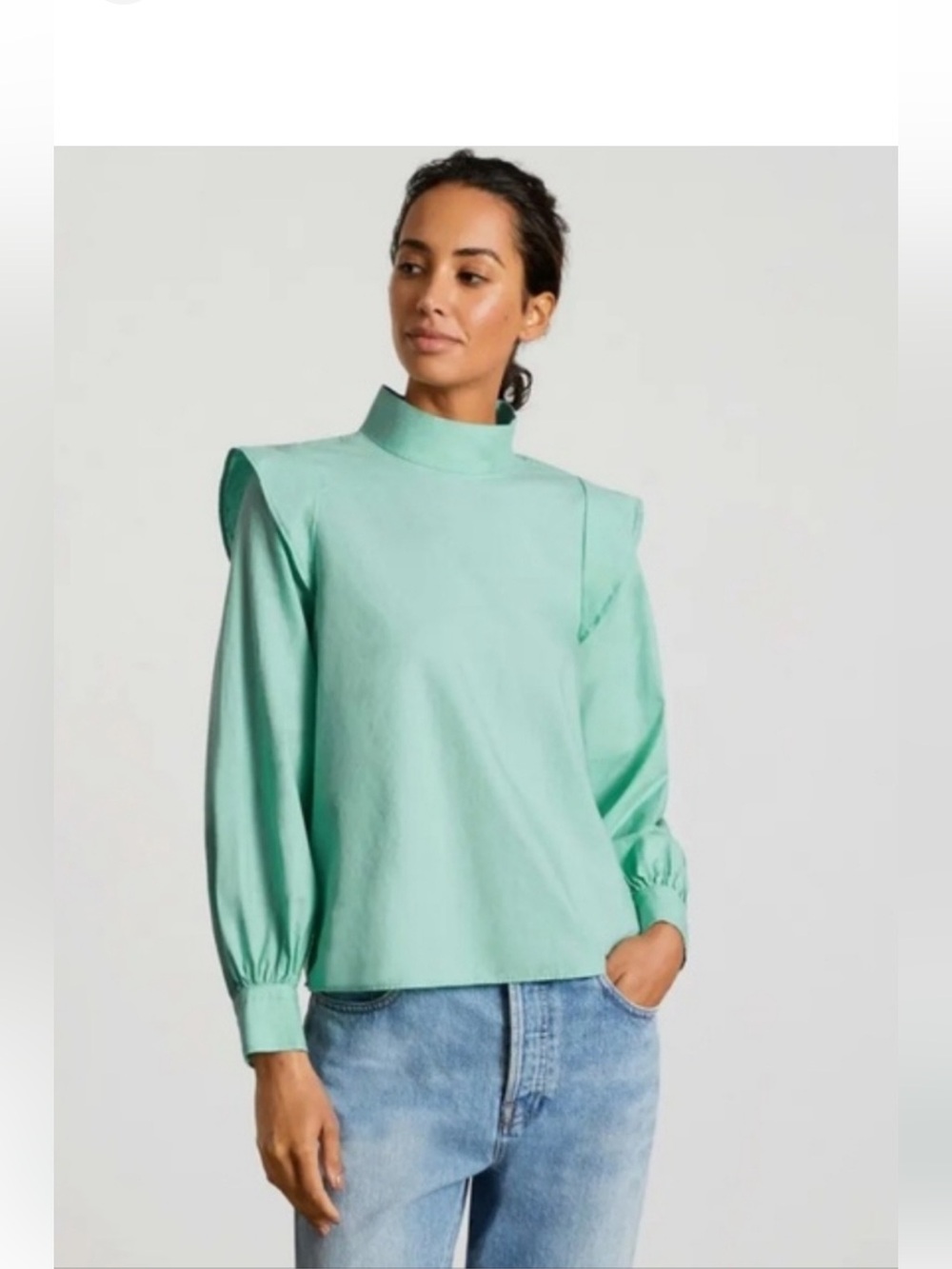 Everlane Top 10 Ruffle Green